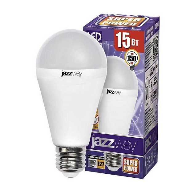 Лампа светодиодная Jazzway E27 15W 5000K матовая 2853035 изображение 1 Лампа светодиодная Jazzway E27 15W 5000K матовая 2853035 Фото № 1
