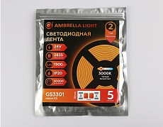 Светодиодная лента Ambrella Light 18W/m 240LED/m 2835SMD теплый белый 5M GS3301 3