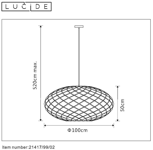 Подвесной светильник Lucide Wolfram 21417/99/30 Фото № 3