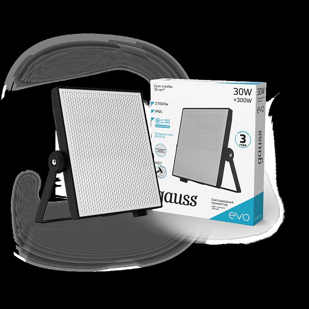 Прожектор светодиодный Gauss Evo 30W 6500К 687511330 Фото № 2