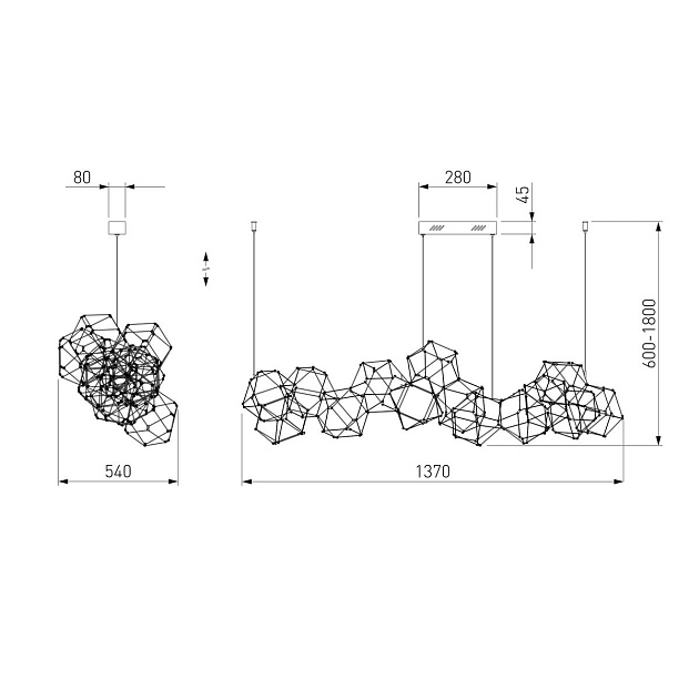 Подвесной светодиодный светильник Eurosvet Uma 90368/14 медь Фото № 2