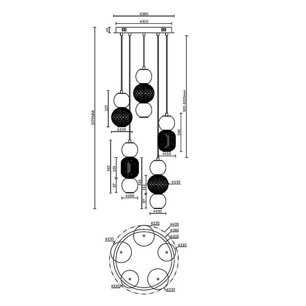 Подвесная светодиодная люстра Maytoni Drop MOD273PL-L80G3K Фото № 6