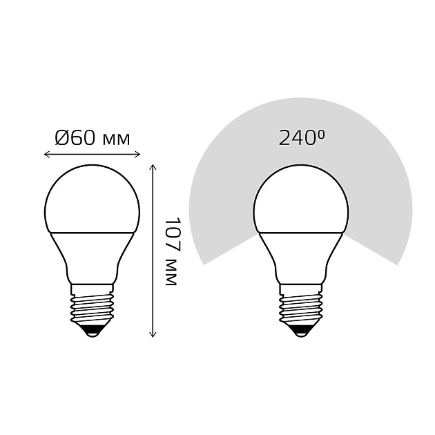 Лампа светодиодная Gauss LED A60 E27 10W 4100K матовая 102502210 Фото № 5