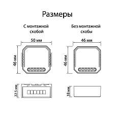 Wi-Fi реле-диммер двухканальное Denkirs 2x100Вт RL1004-DM/1 3