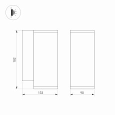 Уличный настенный светодиодный светильник Arlight LGD-Forma-Wall-R90-12W Warm3000 037258 1