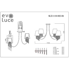 Потолочная люстра Evoluce Alluria SLE1118-802-06 1
