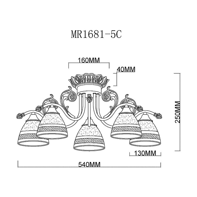 Потолочная люстра MyFar Nile MR1681-5C Фото № 2