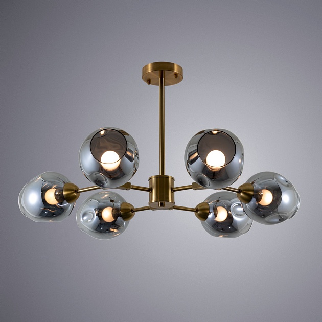 Потолочная люстра Arte Lamp Yuka Smoky A7759PL-6PB Фото № 5