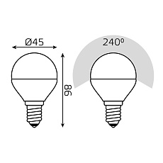 Лампа светодиодная диммируемая Gauss E14 7W 3000K-4000K-6500K матовая 1053147 1