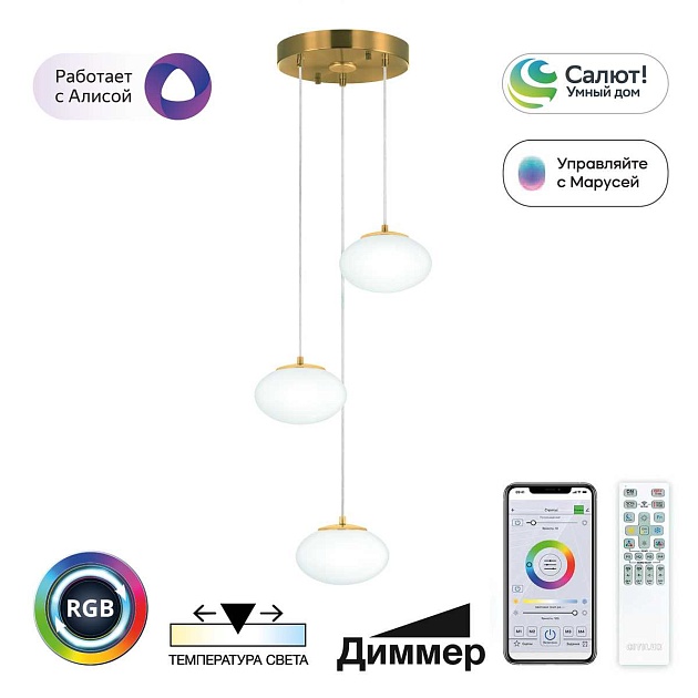 Подвесной светодиодный светильник Citilux Atman Smart CL226A033 Фото № 1