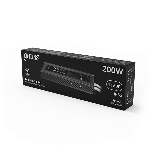 Блок питания Gauss 12V 200W IP66 20A 202023200 изображение 3 Блок питания Gauss 12V 200W IP66 20A 202023200 Фото № 3