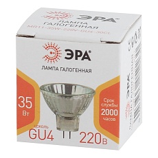 Лампа галогенная ЭРА GU4 35W 3000K прозрачная GU4-MR11-35W-220V-30 CL Б0044094 1
