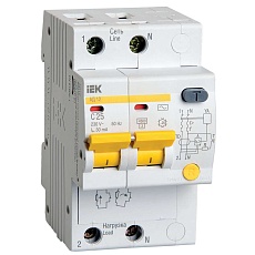 KARAT Дифференциальный автомат АД12 2P 25А 30мА тип AC IEK MAD10-2-025-C-030