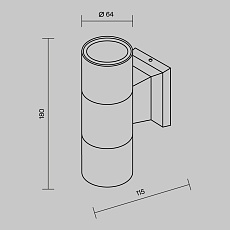 Уличный настенный светильник Maytoni Bowery O574WL-02B 1