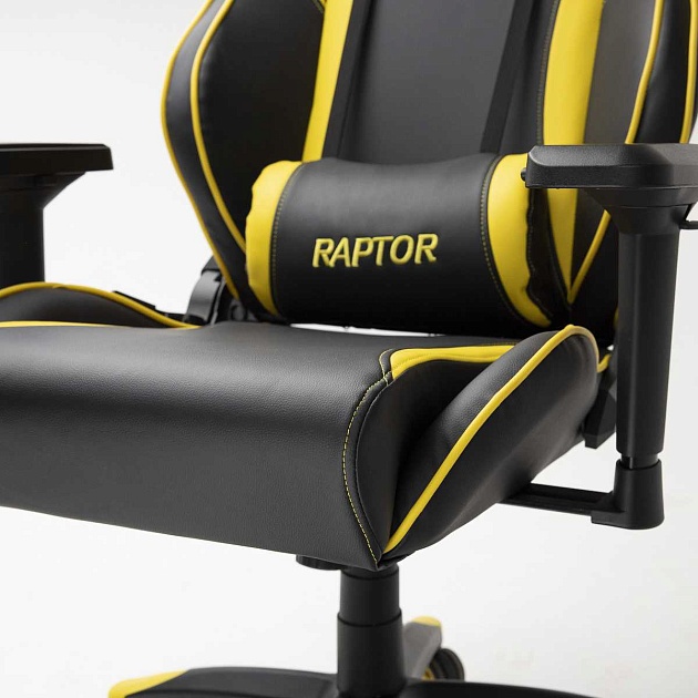 Игровое кресло AksHome Raptor желтый + черный, экокожа 45722 Фото № 9