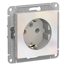 Розетка 2К+З Systeme Electric AtlasDesign 16A 250V жемчужная ATN000443