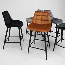 Полубарный стул AksHome Linx черный, велюр 86209 2